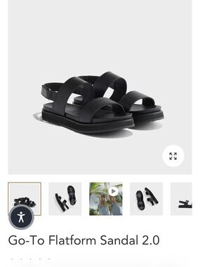 Nisolo Black Go-To Flatform Sandal 2.0